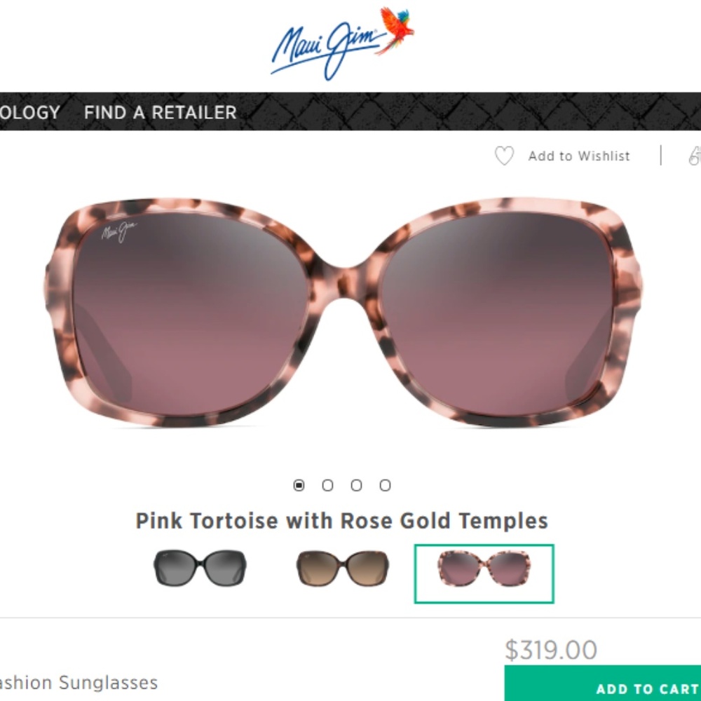 Maui Jim Polarized Rose Gold Tortoise Sunglasses